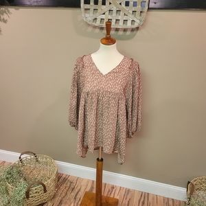 NWT Mittoshop High Low 3/4 Sleeve Blouse